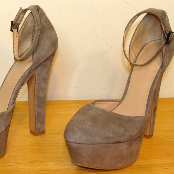 ZARA BASIC WOMENS GRAY PLATFORM SANDAL 37 6.5-7M - Picture 3 of 9